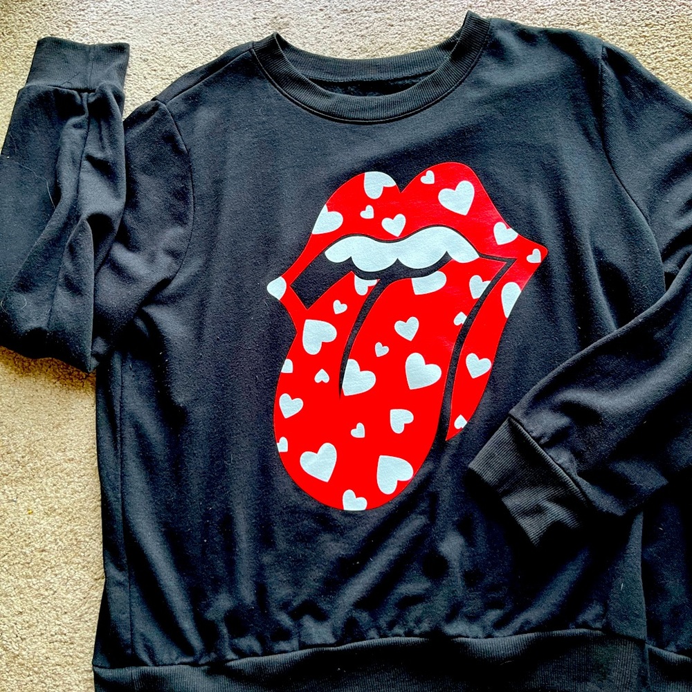 Rolling Stones Heart Lips Sweatshirt